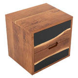 Close-up of Walnut Epoxy Nightstand