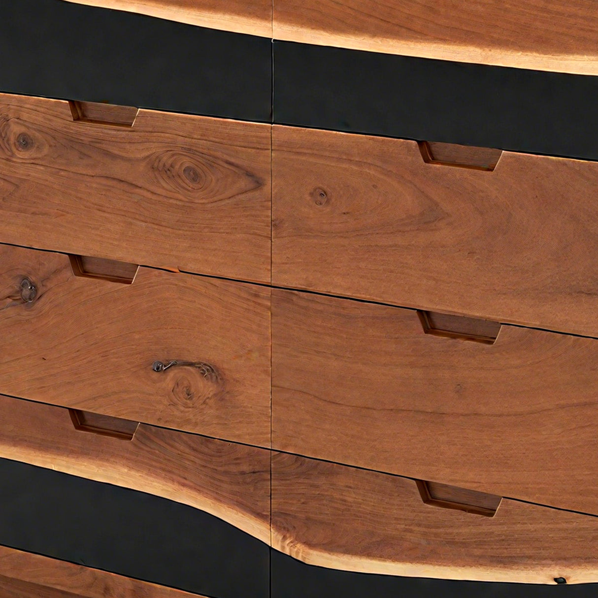 Walnut Epoxy Resin Dresser with 6 Drawers – Handmade Modern Bedroom Furniture ECD - 02 - Elitecustomtable