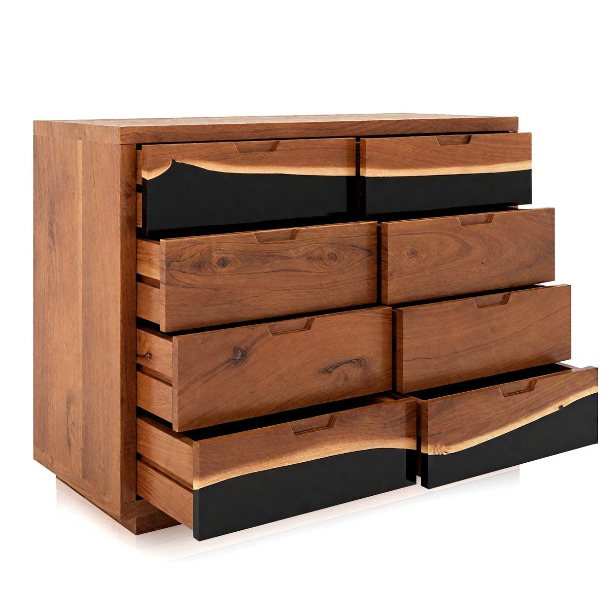 Walnut Epoxy Resin Dresser with 6 Drawers – Handmade Modern Bedroom Furniture ECD - 02 - Elitecustomtable