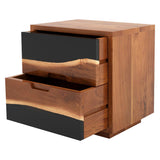 Walnut Epoxy Resin Nightstand – 2 Drawer Live Edge Bedside Table ECN - 01 - Elitecustomtable
