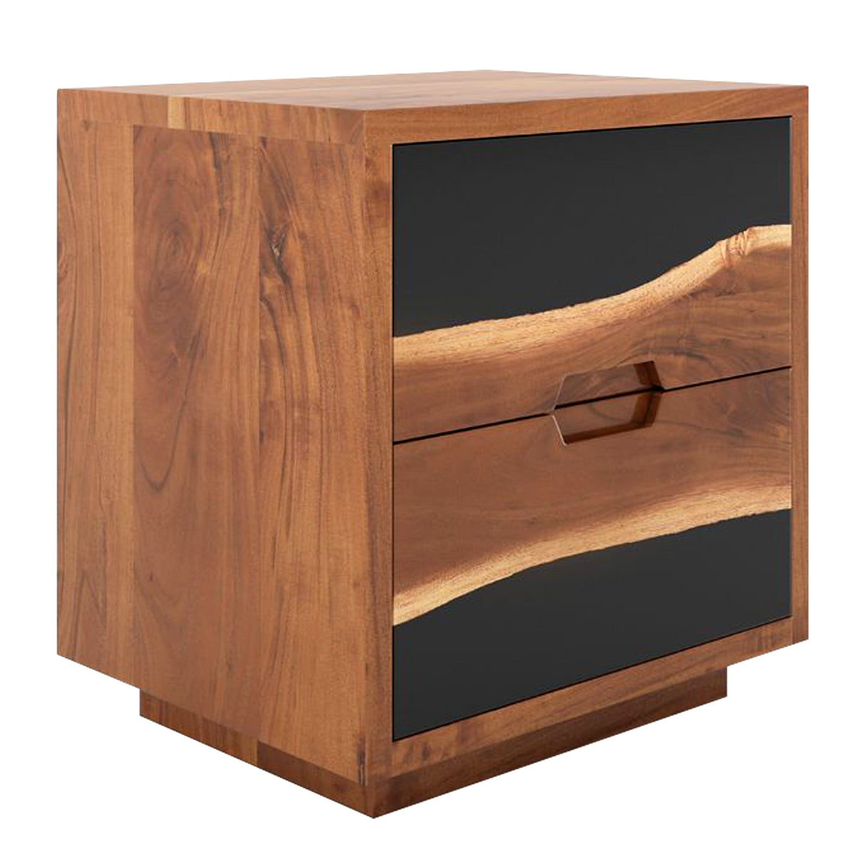Walnut Epoxy Resin Nightstand – 2 Drawer Live Edge Bedside Table ECN - 01 - Elitecustomtable