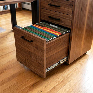 Walnut Executive Office Desk with Black Epoxy Resin Inlay | ECT-359 - Elitecustomtable