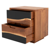 Walnut Resin Bedside Table Front View