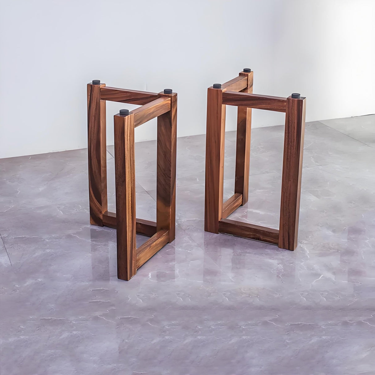 Walnut Wood Table Legs/Table Base L - shape One - pair ETL - 20 - Elitecustomtable