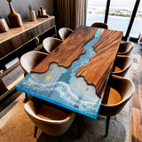 walnut epoxy table ECT-09