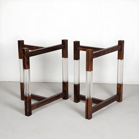 Wood and Acrylic T - Shaped Table Legs One - Pair ETL - 26 - Elitecustomtable