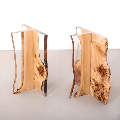 Wood Epoxy Coffee Table Legs/Table Base One - Pair ETL - 24 - Elitecustomtable