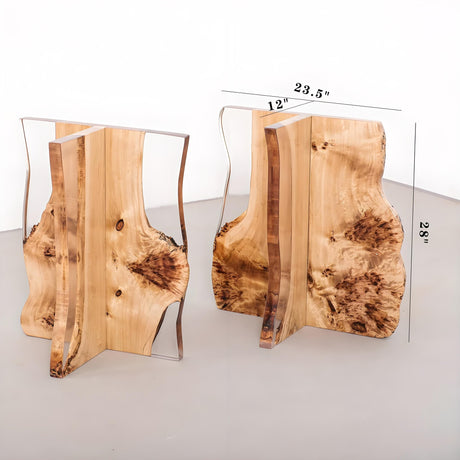 Wood Epoxy Coffee Table Legs/Table Base One - Pair ETL - 24 - Elitecustomtable