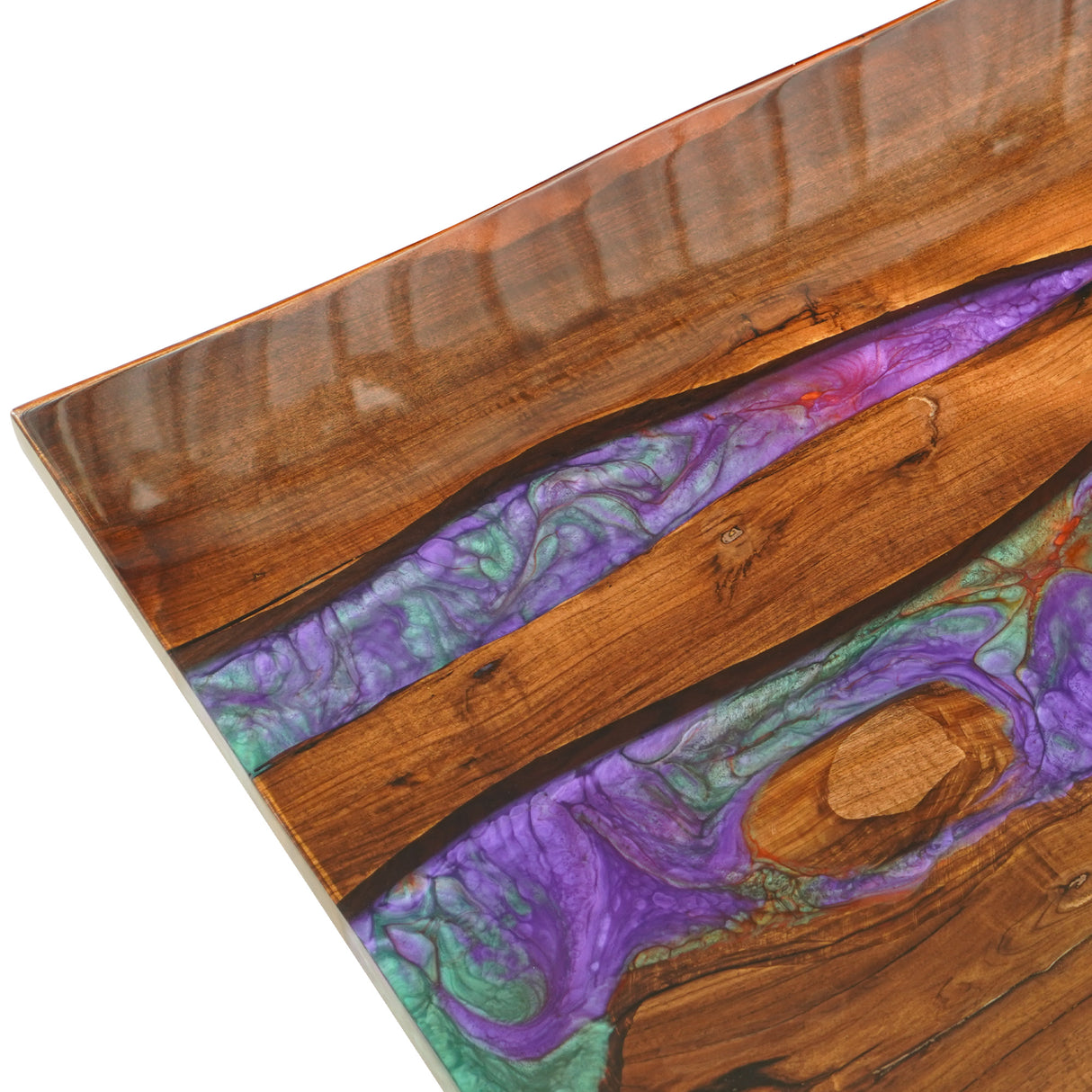 wood and epoxy dining table ECT-77
