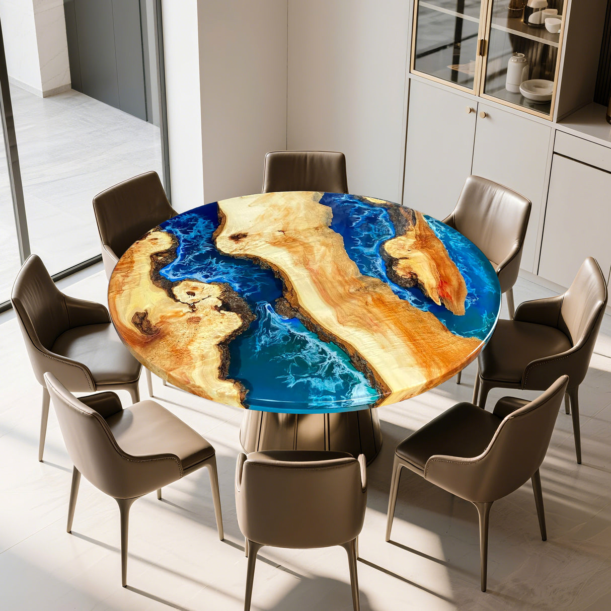 wood resin table ECT-17