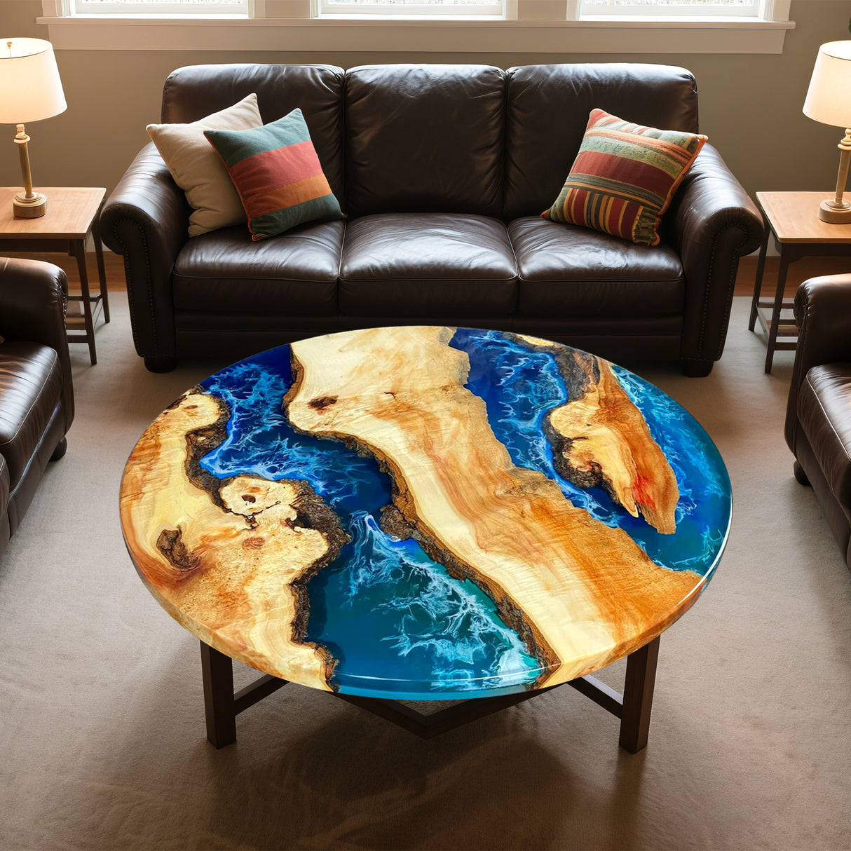 wood tables with resin ECT-17