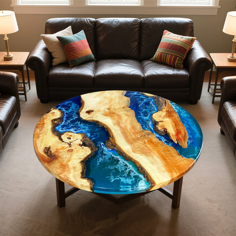 wood tables with resin ECT-17